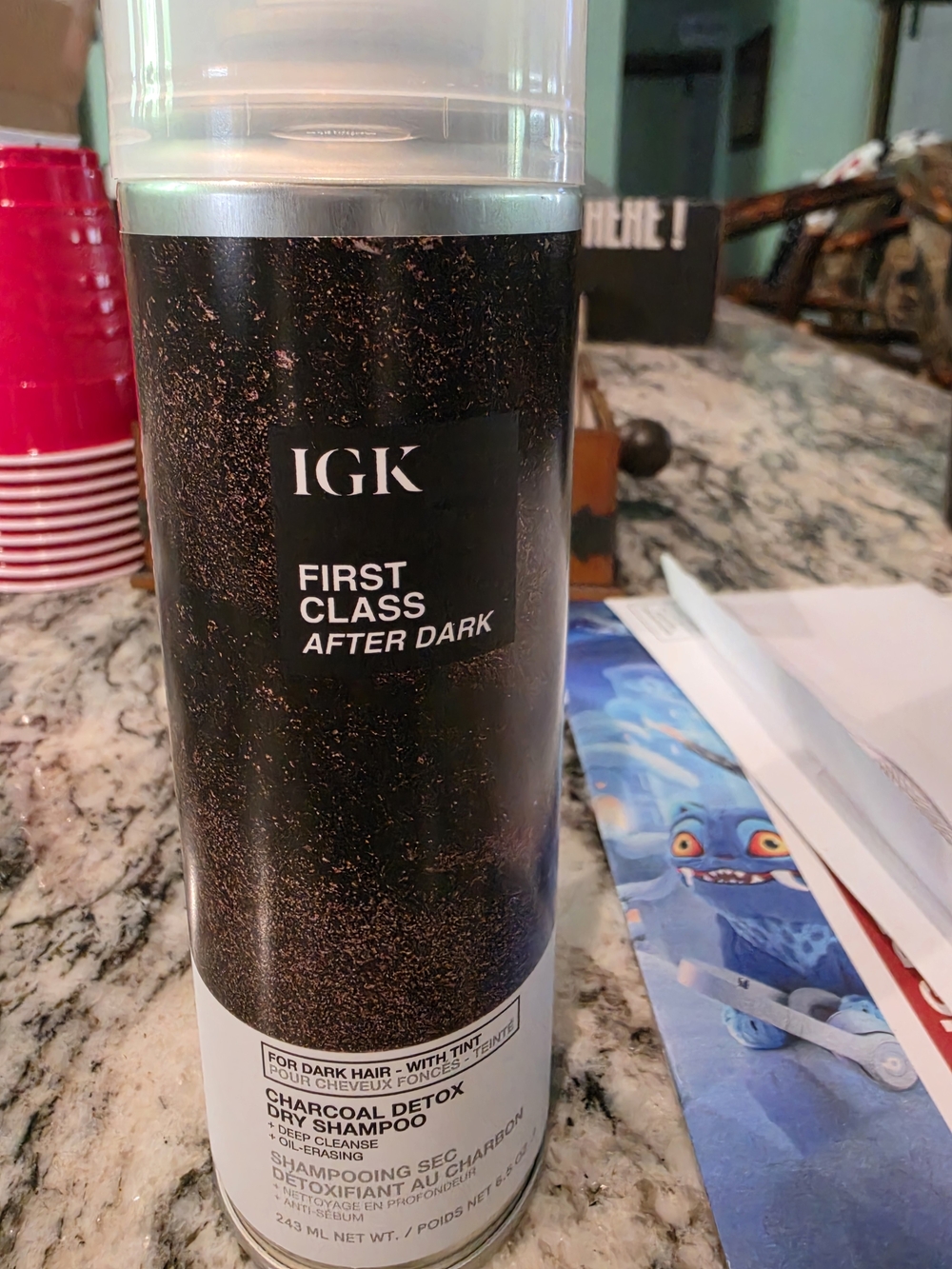 Hair Product Bottle on Counter